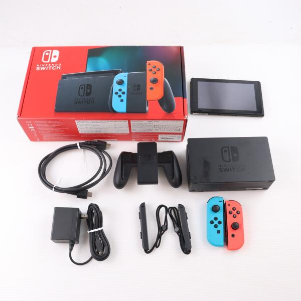 『中古即納』{Switch} (本体) Nintendo Switch(ニンテンドースイッチ) Joy-Con(L) ネオンブルー/(R) ネオンレッド 任天堂(HAD-S-KABAA)(20190830)