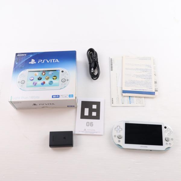 『中古即納』{PSVita} (本体) PlayStation Vita(プレイステーション ヴィータ) Wi-Fiモデル ライトブルー/ホワイト SCE(PCH-2000ZA14)(20131010)