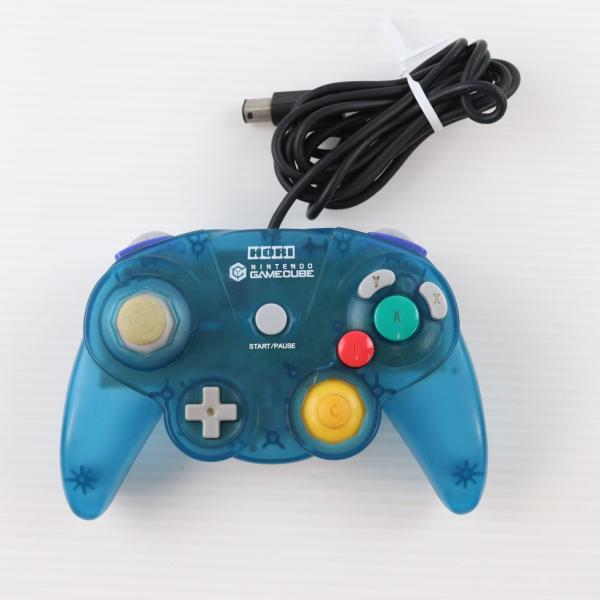 『中古即納』{ACC}{GC} ゲームキューブ用コントローラ ホリパッドキューブ クリアブルー 任天堂ライセンス商品 HORI(HGC-06)(20021231)