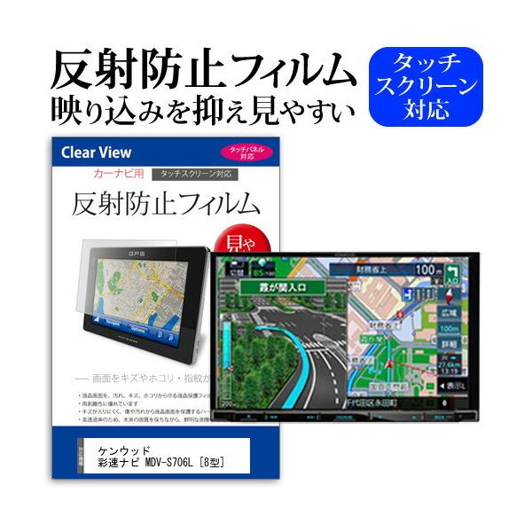 ケンウッド 彩速ナビ MDV-S706L(8型)機種で使える 反射防止 ノングレア 液晶保護フィルム 保護フィルム 互換品