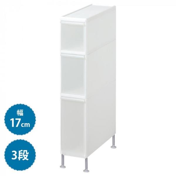 他サイト： 吉川国工業所　アジャスター付ストッカー　幅17cm　W・ホワイト　TS-10110A　代引き不可/同梱不可の商品画像