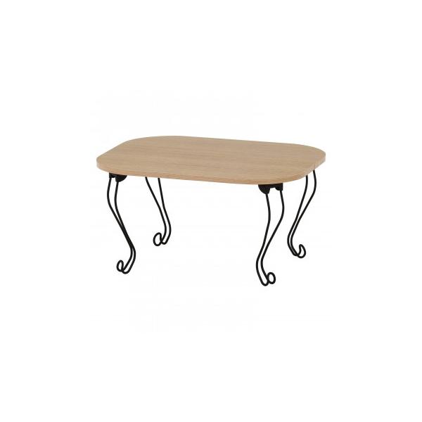 不二貿易 C/D:38714 ねこ脚テーブル 6048 ナチュラル(木目