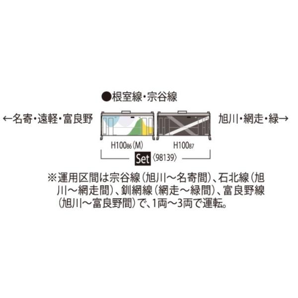 『新品』『お取り寄せ』{RWM} 98139 JR H100形ディーゼルカー(根室線・宗谷線ラッピング車)セット(2両)(動力付き) Nゲージ 鉄道模型 TOMIX(20251101)