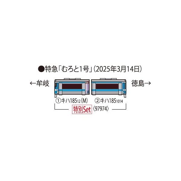 『新品』『お取り寄せ』{RWM} 97974 特別企画品 JR キハ185系「さよならむろと」セット(2両)(動力付き) Nゲージ 鉄道模型 TOMIX(トミックス)(20260328)