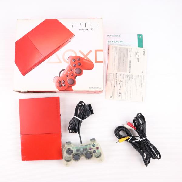 未使用！ PlayStation2 SCPH-90000 シナバーレッド PS2 中古即納』{PS2} (本体) PlayStation 2(プレイステーション2) シナバー