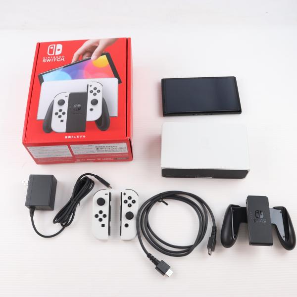 『中古即納』{Switch} (本体) Nintendo Switch(ニンテンドースイッチ) 有機ELモデル Joy-Con(L)/(R) ホワイト 任天堂(HEG-S-KAAAA)(20211008)