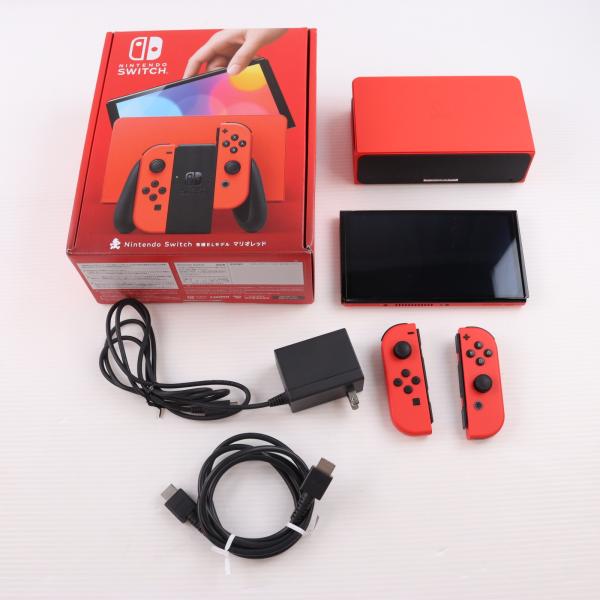 『中古即納』{Switch} (本体) Nintendo Switch(ニンテンドースイッチ) 有機ELモデル マリオレッド 任天堂(HEG-S-RAAAA)(20231006)