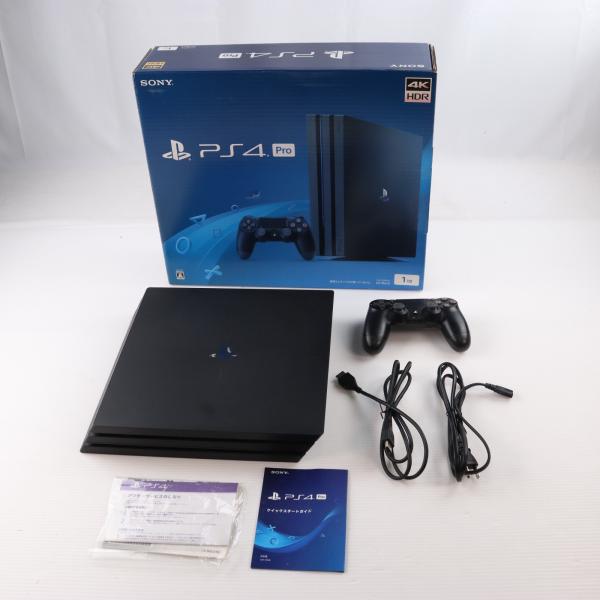 『中古即納』{PS4} (本体) PlayStation 4 Pro(プレイステーション4 プロ) ジェット・ブラック 1TB SIE(CUH-7200BB01)(20180927)