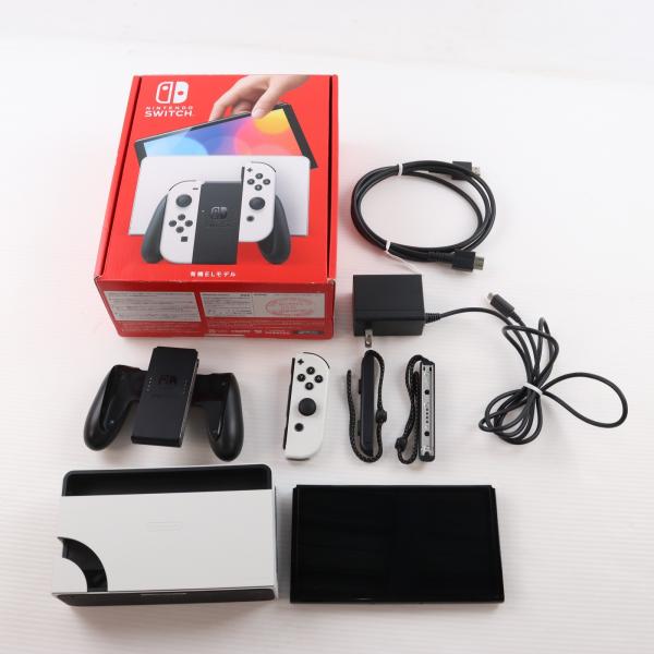 『中古即納』{Switch} (本体) Nintendo Switch(ニンテンドースイッチ) 有機ELモデル Joy-Con(L)/(R) ホワイト 任天堂(HEG-S-KAAAA)(20211008)