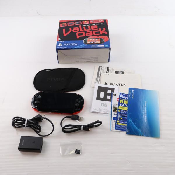 『中古即納』{PSVita} (本体) PlayStation Vita Value Pack Wi-Fiモデル レッド/ブラック SCE(PCHJ-10021)(20141127)