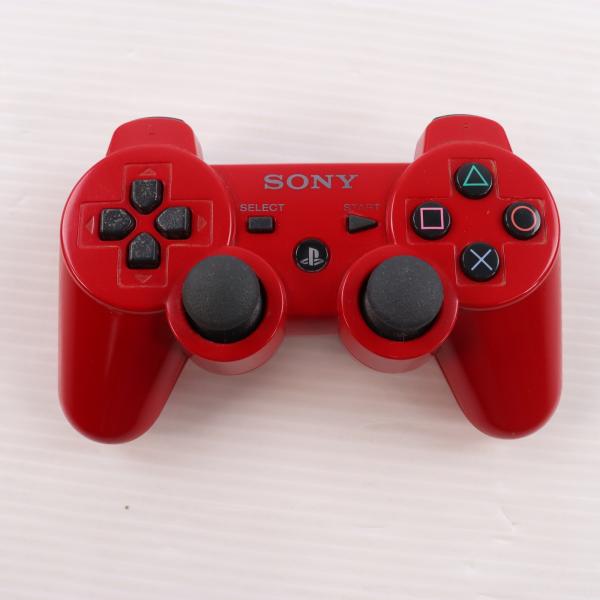 『中古即納』{ACC}{PS3} ワイヤレスコントローラー デュアルショック3(DUALSHOCK3) ガーネット・レッド SIE(CECHZC2JA1)(20130228)