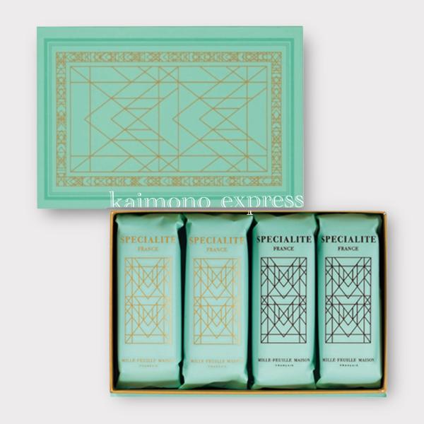 ミルフィユメゾン　　ミルフィュ　スペシャリテ（4個入り）　　ミルフィーユ注意　5〜9月夏季の時期はクール便を推奨いたします、注文画面から発送方法の変更をクール便にて発送の変更をお願い申し上げます。エシレ　鳩サブレ　ゴディバ　ベルン　オードリ...