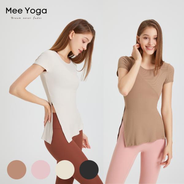 ヨガウェア 半袖 速乾 伸びる 2way オススメ 蒸れない ダンス 可愛い 伸縮  かわいい ジョギング ランニング エクササイズ フィットネスウェア スポーツ アウトドア 自転車 スポーツウェア 送料無料 mee yoga