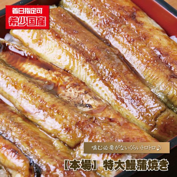 ■商品内容 ： 【国産・国内加工】特大鰻蒲焼き/１尾（２５０ｇ超）■産地 ： 宮崎県 ｏｒ 鹿児島県■賞味期限 ： 解凍後、冷蔵庫で約２日間■お召し上がり方法 ： 鰻に添付のたれを少量かけてアミで軽くあぶると（又は魚用グリル）、香ばしさが一...