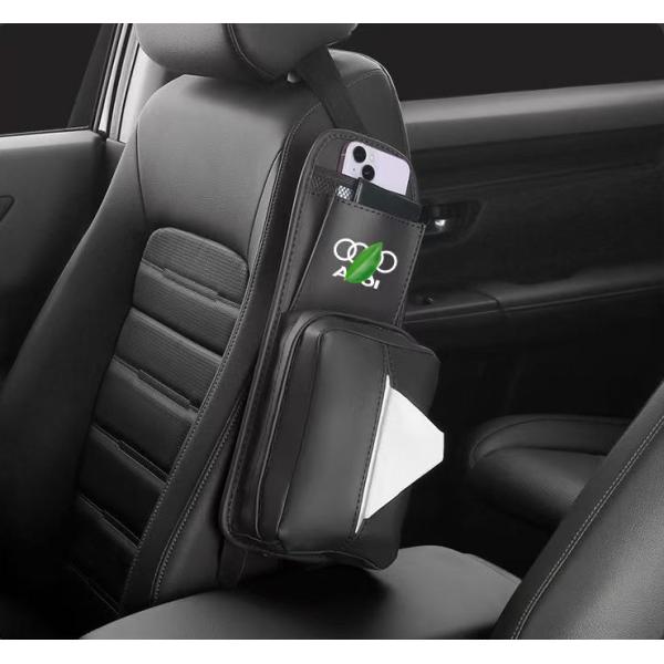アウディ 車のシートサイド用ティッシュケース 座席収納 ティッシュボックス 収納バッグ 吊り下げ 1個入り多機能収納バッグ 改造 便利グッズ 傷防止