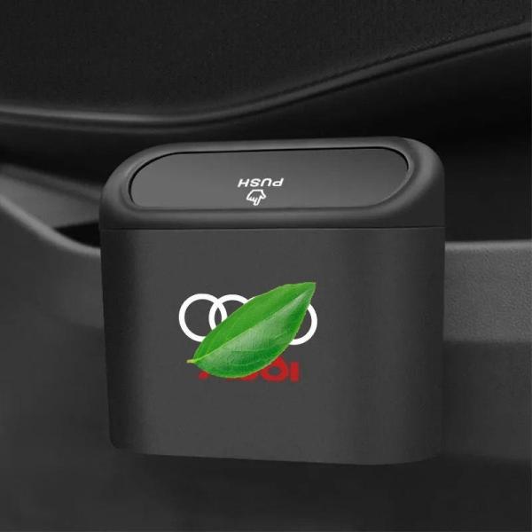 アウディ 車用ゴミ箱 小型 ごみ箱 引っ掛け式 ダストボックス 収納ケース プラスチック 蓋付き 防水 倒れない 車体保護 快適 エクステリア 外装