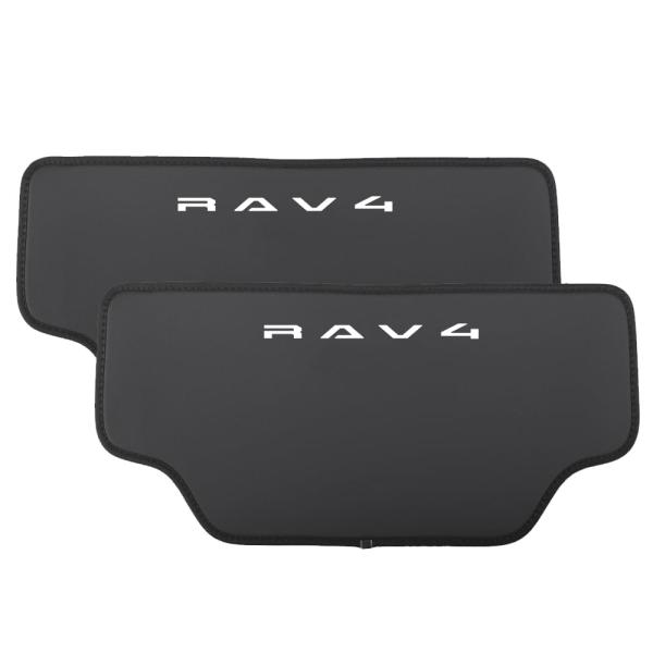 RAV4 XA60系 専用 キックガード シート バック レザーマット 座席後部 シートバックプロテクター 内装 汚れ防止 ロゴ付き