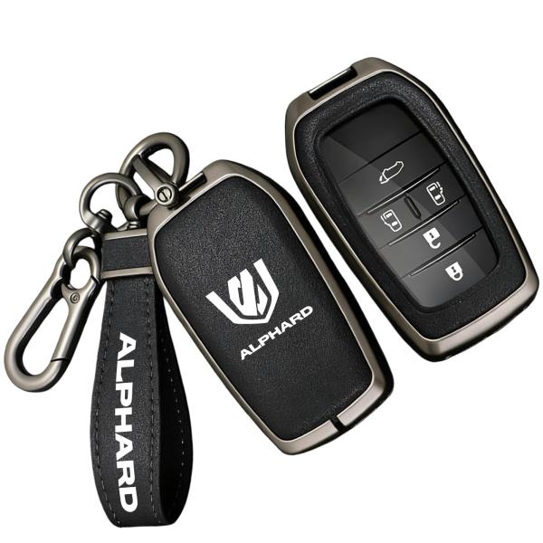 アルファード 専用 キーケース ALPHARD アルファード 30系 40系 本革スマートキーケース 車のキーホルダー 亜鉛合金フレーム 傷防止 フルカバー 電波