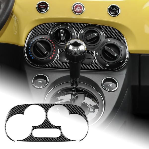 アバルト 595 595C 695 / フィアット500 専用 アクセサリー カーボンファイバー 内装 カスタム パーツ セントラルコントロールエアコンボタン保