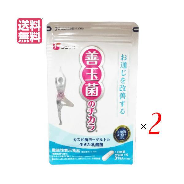 【ポイント最大+5%！】8/11(火)限定！カスピ海ヨーグルトの乳酸菌サプリ フジッコ 善玉菌のチカラ 31粒　2袋セット 送料無料
