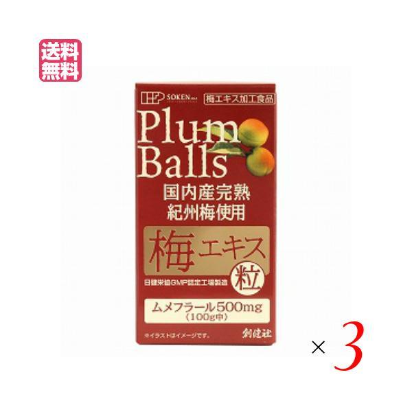 【ポイント最大+7％！】爆買WEEK！梅エキス 粒 無添加 創健社 国内産完熟紀州梅使用 梅エキス 粒 90g（約450粒） 3個セット 送料無料お中元