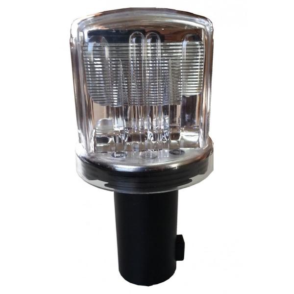 LEDソーラー工事灯　クリスタル工事灯【入り数】10個セット 【仕　様】赤LED×２個　青LED×２個【特　徴】光センサー内臓により夜間自動点灯、昼間自動消灯（スイッチON時）【視認距離】夜間５００ｍ以上【サイズ】Φ８０ｍｍ×１６０ｍｍカッ...