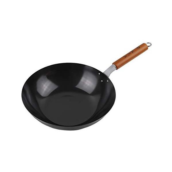 パール金属 日本製 鉄 フライパン 黒 33cm 炒め鍋 中華鍋 板厚1.2mm 煉鉄 CooFooGoo 工夫具 GP1518