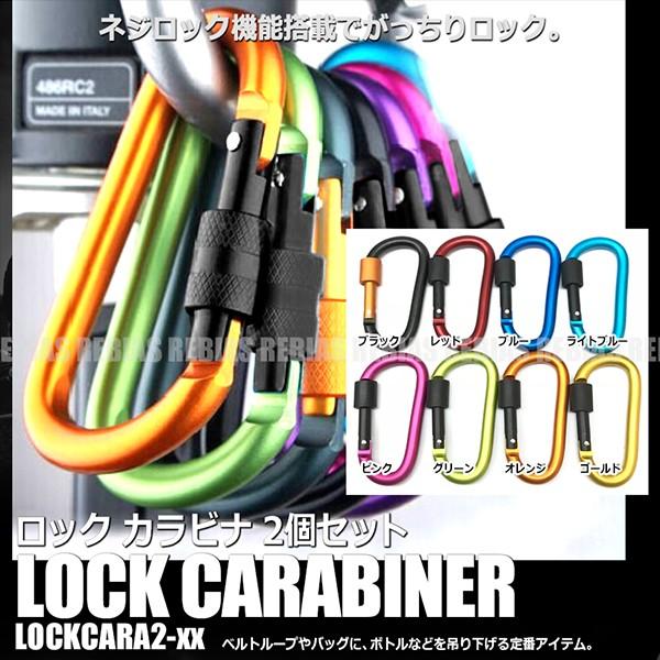 Dリング ロック カラビナ 2個セット キャンプ アウトドア 旅行用品 キーホルダー 釣り