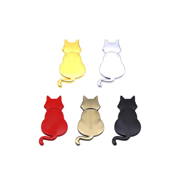 カスタム キャット 2 エンブレム 猫 CAT メタル ステッカー パーツ