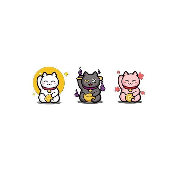 ステッカー 招き にゃんこ 猫 しろねこ くろねこ 桜 キャット cat カスタム シール