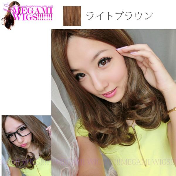 ウィッグ レディース ロング セミロング ゆるふわ コスプレ ネット かつら フルウィッグ MEGAMI WIG 012 ライトブラウン