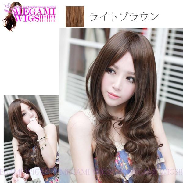 ウィッグ レディース ロング 巻き髪 お嬢様 コスプレ ネット かつら フルウィッグ MEGAMI WIG 014 ライトブラウン