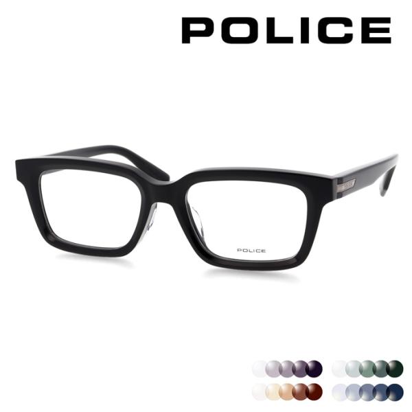 POLICE ポリス メガネ VPLV09J col.0700 52mm スクエア 太め
