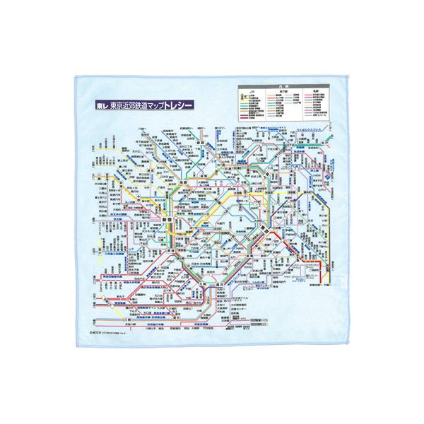 東京近郊鉄道マップトレシー　22cm　東レ超極細繊維メガネ拭き