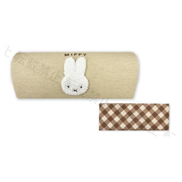 ミッフィー　miffy  ダイアゴナルチェック 　BE　メガネケース（クロス付き）