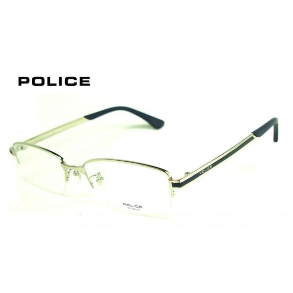 POLICE SPLA60J チタン製 メガネ シルバー POLICE SPLA60J チタン製 メガネ シルバー