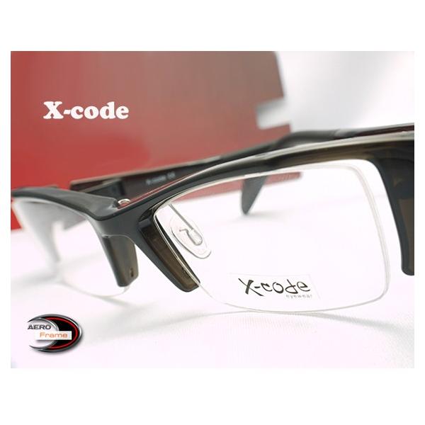 メガネ 度付 X-Code Eyewear エアロフレーム D.Gray 超弾力性新