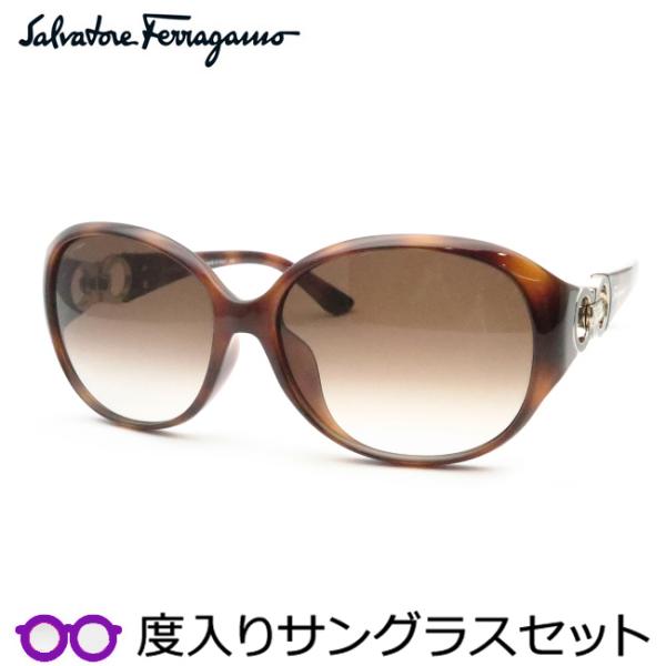 FERRAGAMO フェラガモ度入りサングラスセット SF896SRA 214 度 FERRAGAMO フェラガモ度入りサングラスセット SF896SRA 214 度