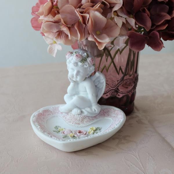 天使 置物 エンジェル トレイ 小物入れ 雑貨 ローズ トレー 妖精