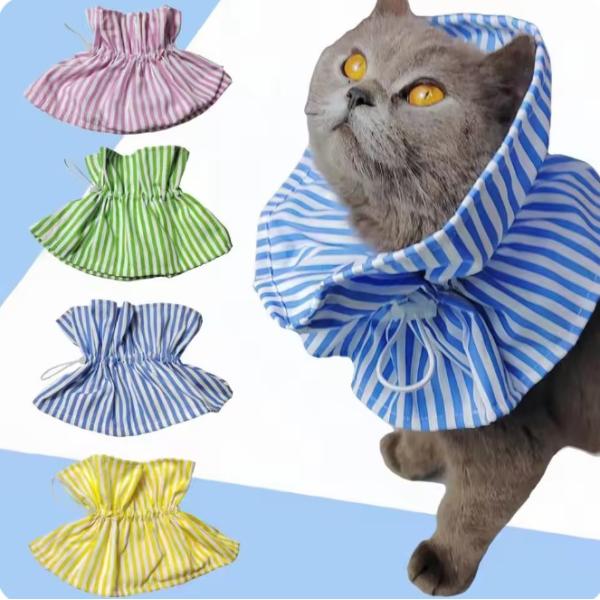 柔らかく通気性のある調節可能なバックル　素　材　　ポリエステル首周り　　20〜40cmです。カラー　　ブルーストライプ　イエローストライプ　ピンクストライプ　グリーンストライプ(4色)