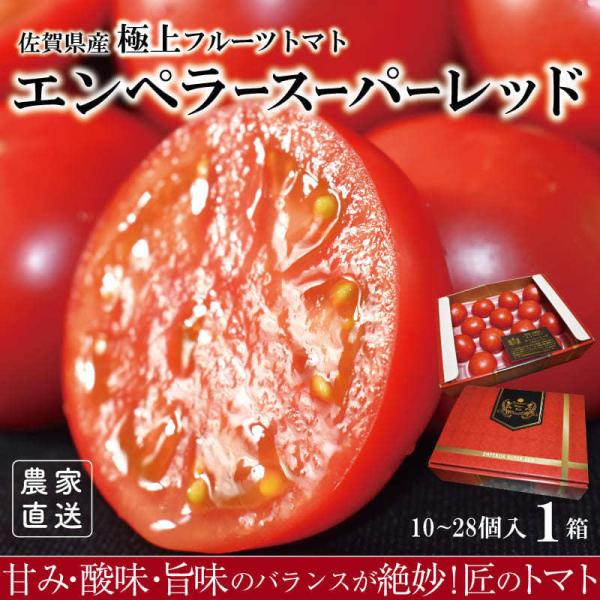 佐賀県産 フルーツトマト エンペラースーパーレッド 高級トマト 甘い あまい 酸味 濃い 濃厚 美味しい 農家直送 化粧箱入 ギフト 贈り物 :st001:めぐーる九州 通販 北海道産 中玉トマト シンディースイート 約900g
