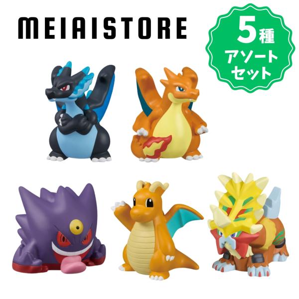 〔5種アソートセット〕バンダイ ポケモンキッズ メガリザードンX&メガリザードンY編 1,メガリザードンX 2,メガリザードンY 3,メガゲンガー 6,ウガツホムラ