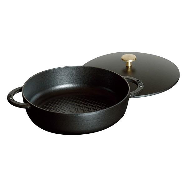 人気✨STAUB ストウブ ニダベイユソテーパン24cm BLACK STAUB ニダベイユソテーパン24cm BLACK