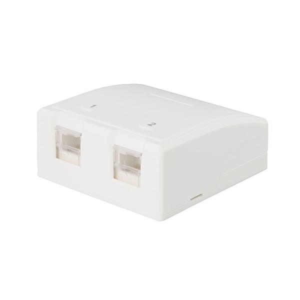 日本製線 NSBOX2-5EKIT Cat.5e モジュラージャック付き 露出型情報アウトレット ローゼットボックス 深型 2個口 キット品【代引不可】