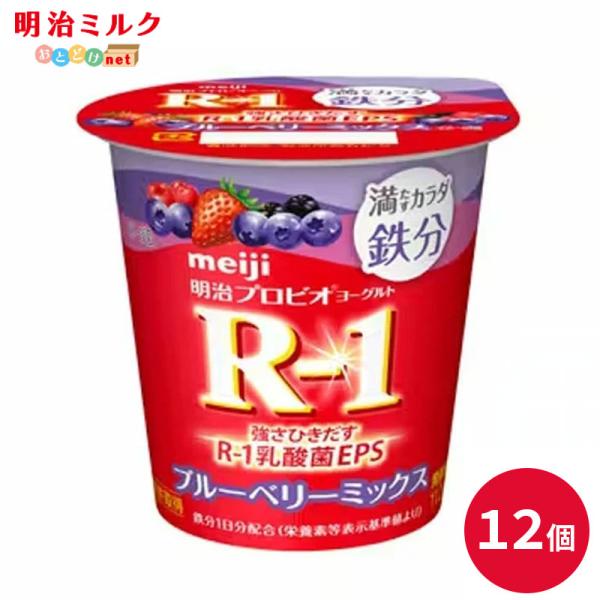明治プロビオヨーグルトR-1 満たすカラダ鉄分ブルーベリーミックス商品概要種類別:発酵乳内容量:112g無脂乳固形分:10.5％乳脂肪分:0.2％原材料名:乳製品（国内製造）、果肉（ブルーベリー、いちご）、砂糖、果汁（ブルーベリー、アローニ...