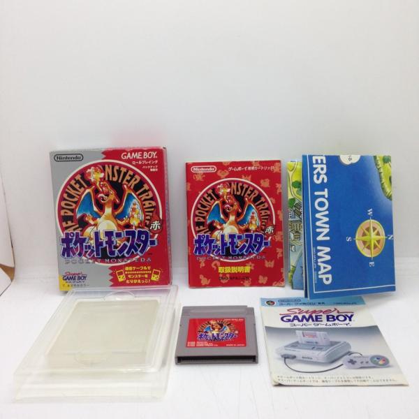 【動作確認済み】ポケットモンスター 赤 ゲームボーイ マップ付き ポケットモンスター赤 マップ同梱/ゲームボーイ(GB)/中古/箱・説明書