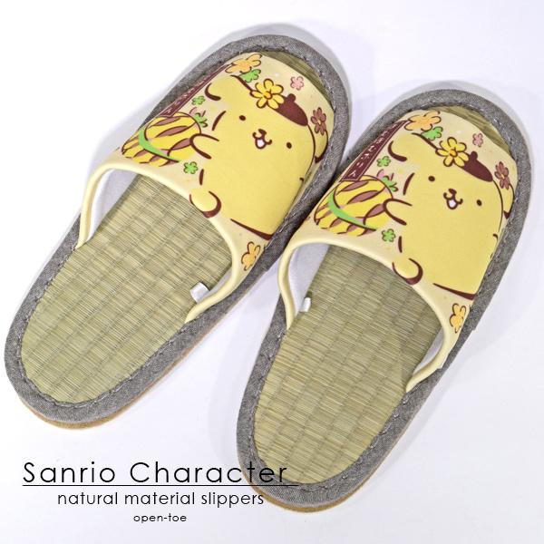 サンリオ 畳スリッパ レディース ハローキティ ポムポムプリン シナモロール クロミ 前開き 外縫い キャラクター