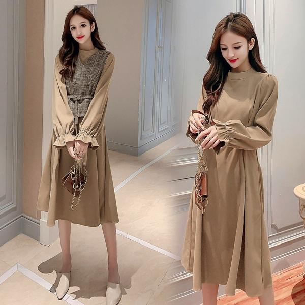 ワンピース レディース 高校生 学生 10代 代 春 秋 長袖 おしゃれ 大きいサイズ ゆったり ワンピ 4610 4610 メイシンファッションヤフー店 通販 Yahoo ショッピング