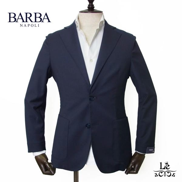 BARBA easy バルバ ジャケット サイズ48 紺 　訳あり　新品　未使用 BARBA（バルバ） シャツジャケット ポリエステル レーヨン ストレッチ