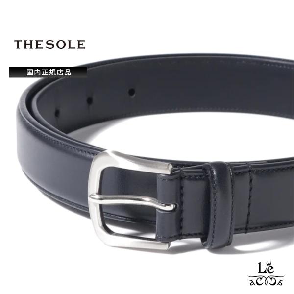 THE SOLE ザソール クラシック ドレスベルト キップレザー 2.8cm幅 真鍮削り出しバックル スーツ ビジネス メンズ 2026 新作  Black ブラック 黒 日本製 正規品